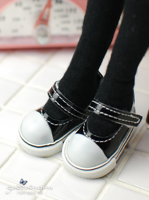 레더 벨크로 운동화 - 블랙 (5*3*3.2cm)/한켤레/인형코디/소품/신발